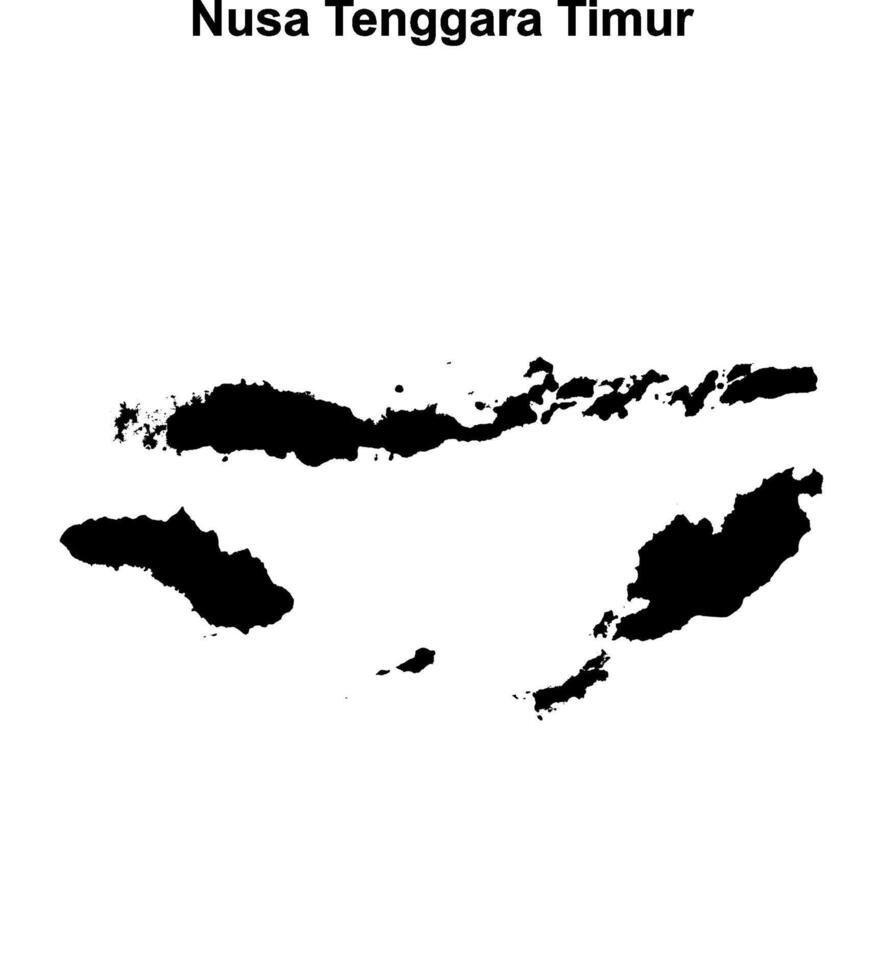 Nusa Tenggara Timur outline map vector