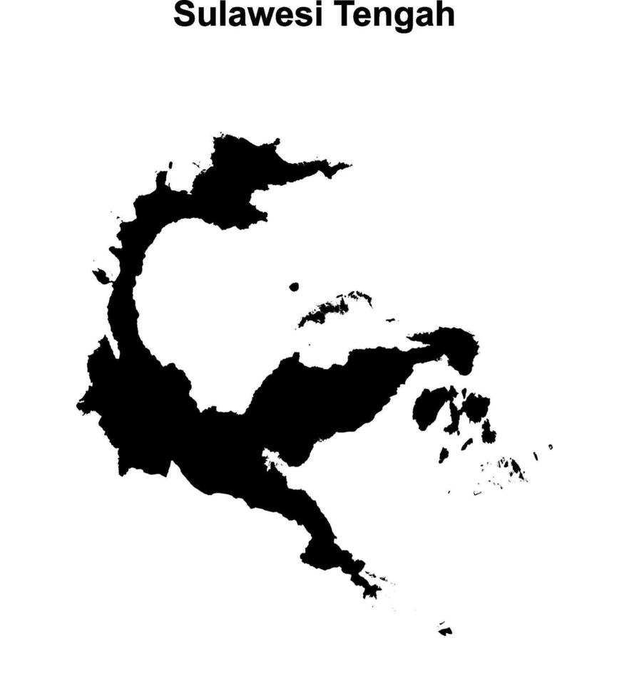 Sulawesi Tengah outline map vector