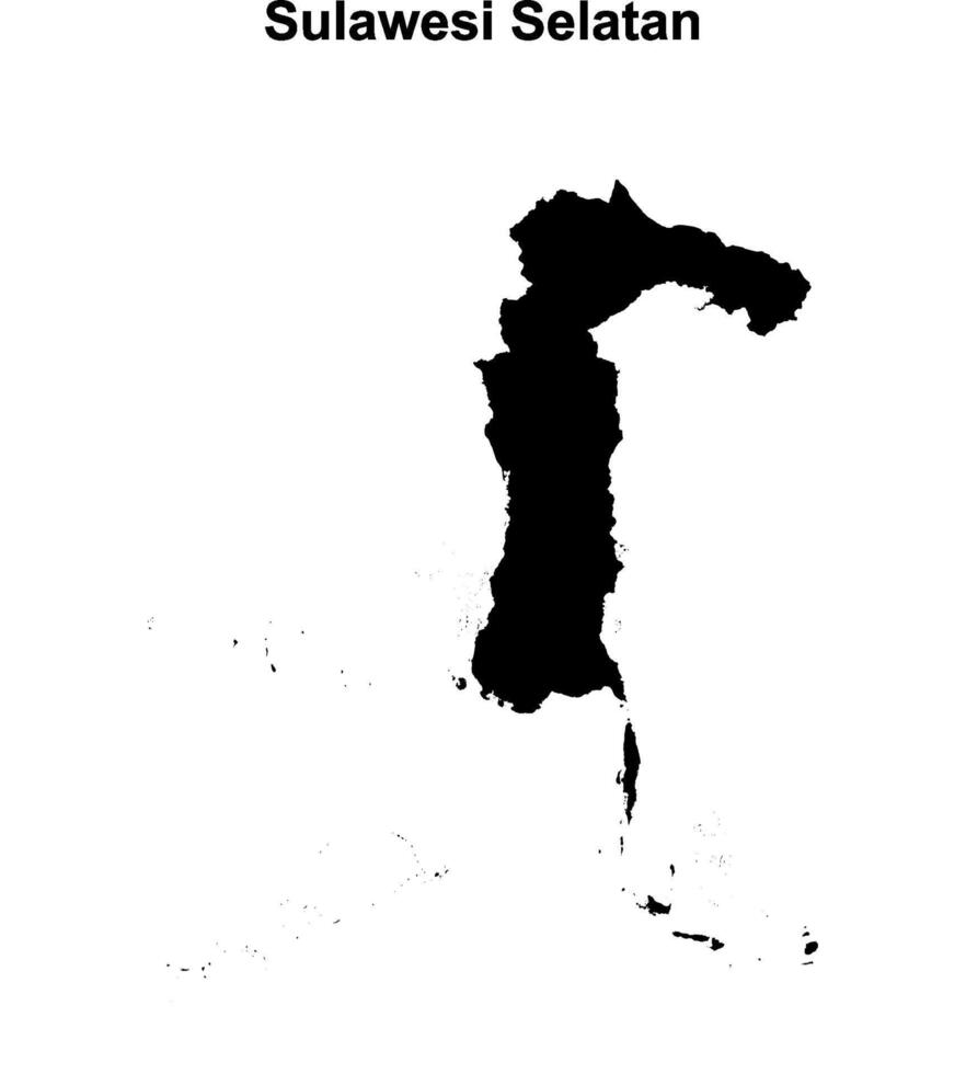 Sulawesi Selatan outline map vector
