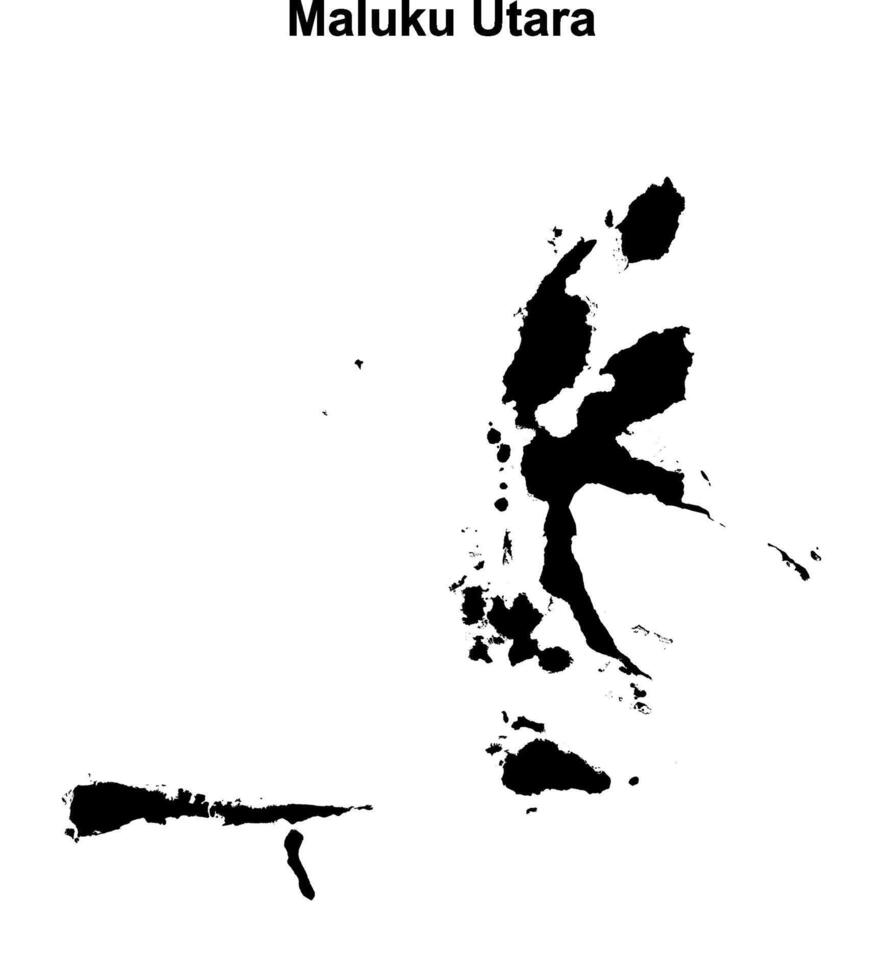 Maluku Utara outline map vector