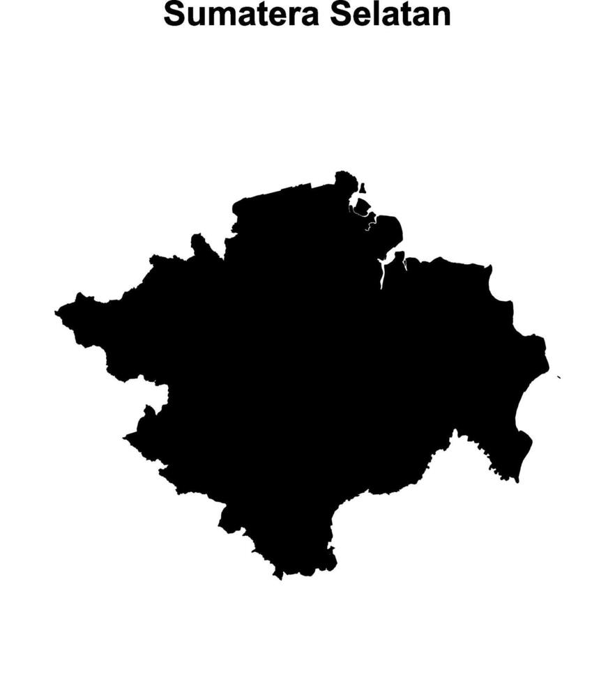 Sumatera Selatan outline map vector