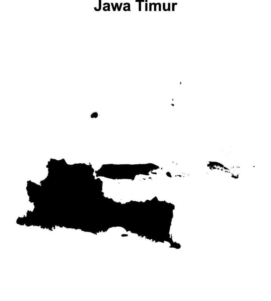 Jawa Timur outline map vector