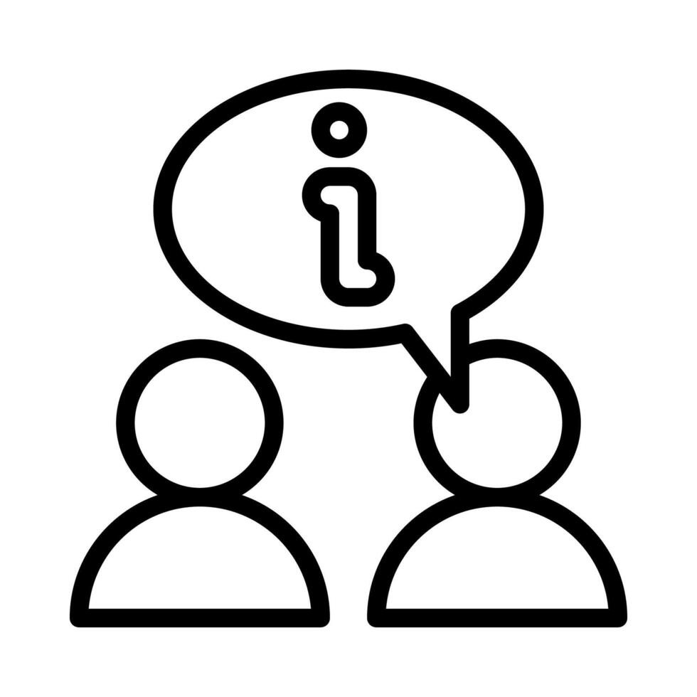 info icon or logo illustration outline black style vector