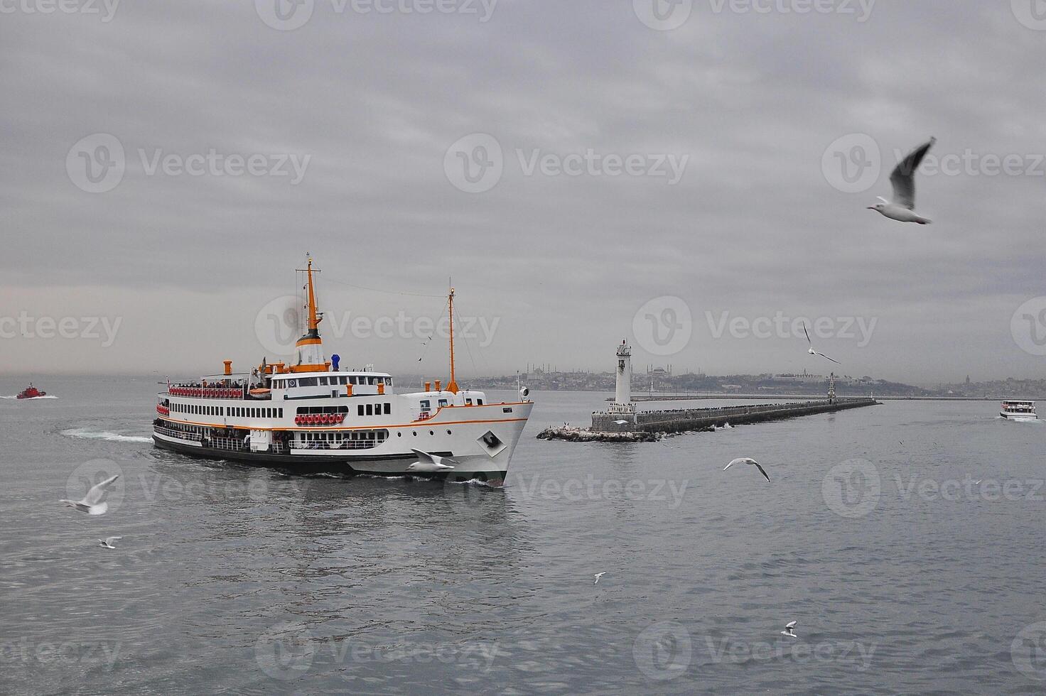 Classic passenger ferries, one of the symbols of Istanbul photo