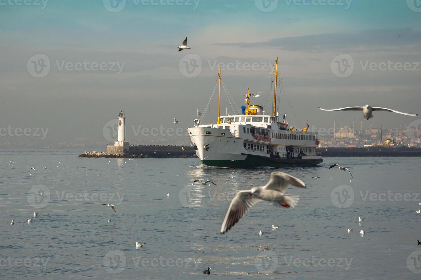 Classic passenger ferries, one of the symbols of Istanbul photo