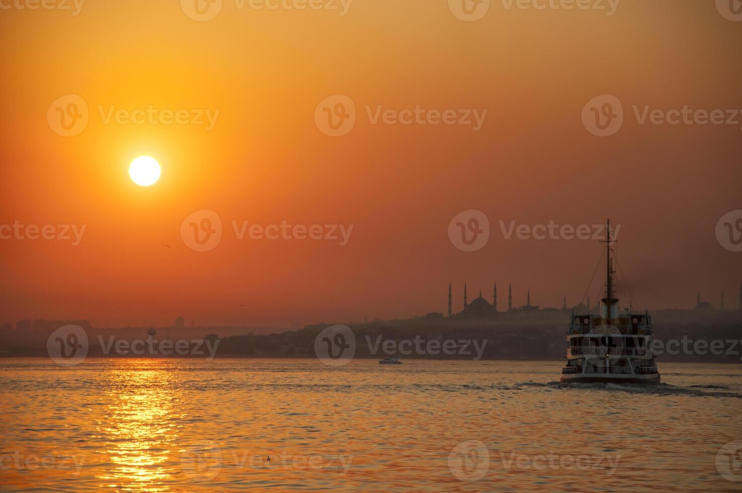 Classic passenger ferries, one of the symbols of Istanbul. photo