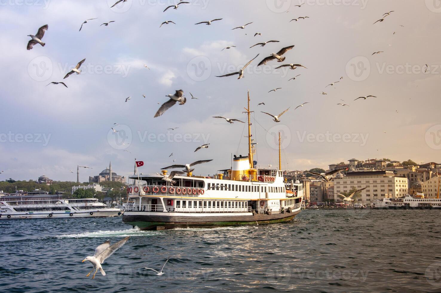Classic passenger ferries, one of the symbols of Istanbul photo