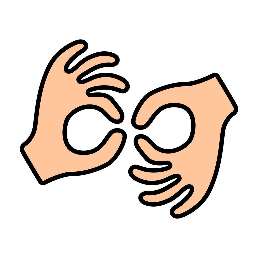 Sign language line icon. Deaf, dumb, deaf-mute, speech, gesture, disabled person, people with disabilities, medicine, ableism, handicapped, Disability Rights Movement. vector