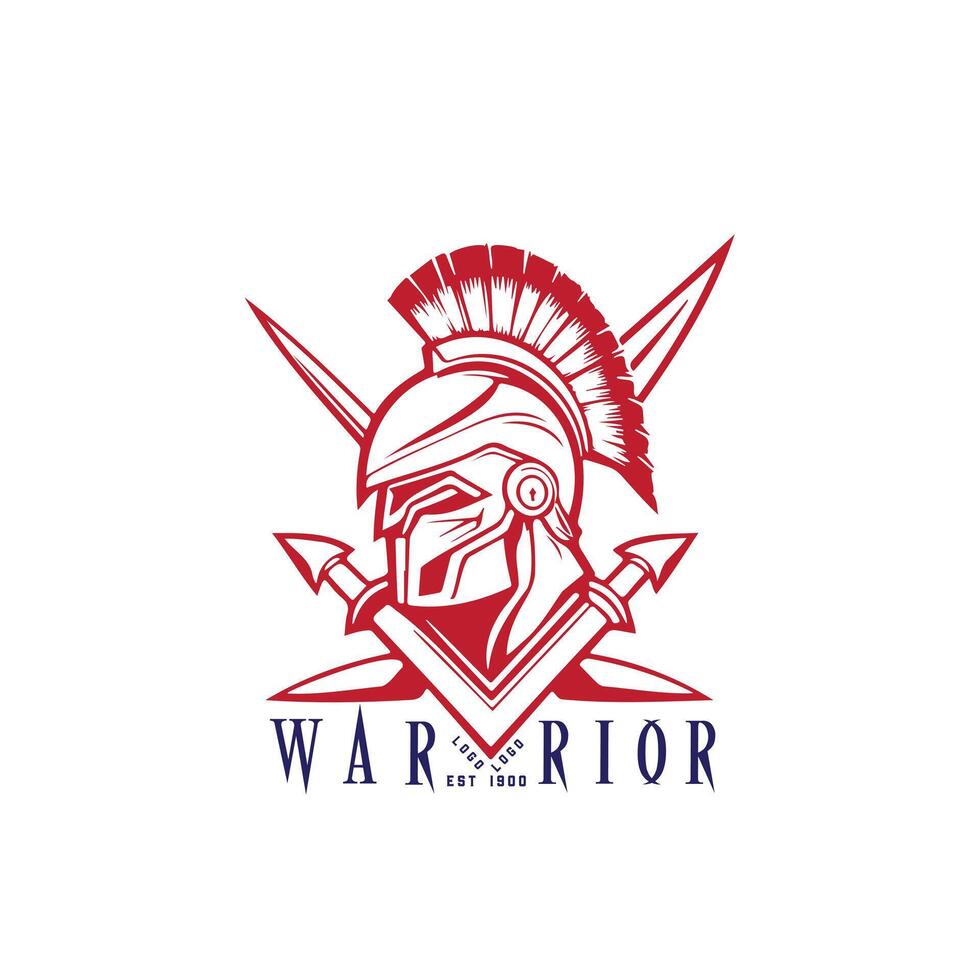 A Fierce Emblem of Rebellion, Featuring a Helmet and Dual Spears, Symbolizing Unyielding Conflict and Unrest vector