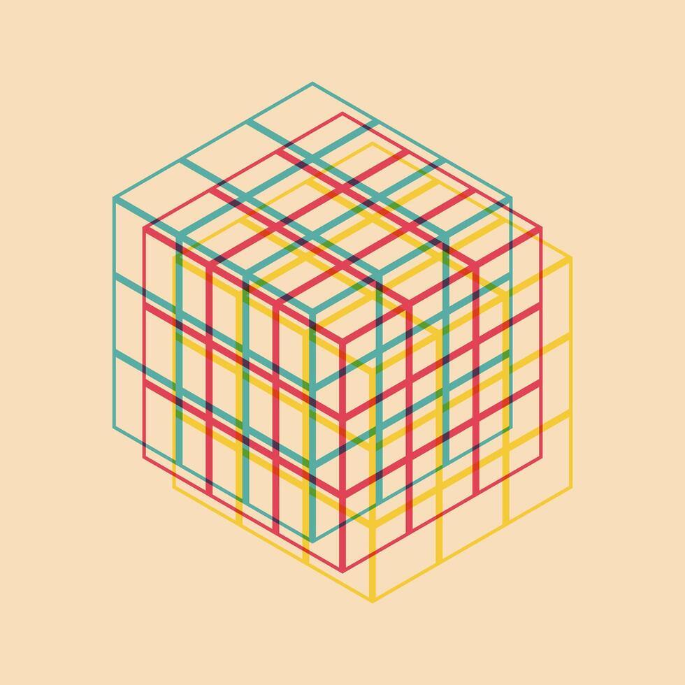 Geometric object with riso print effect. . Graphic element for fabric, textile, clothing, wrapping paper, wallpaper, poster. Graphic element. Perfect For your own decoration or design vector