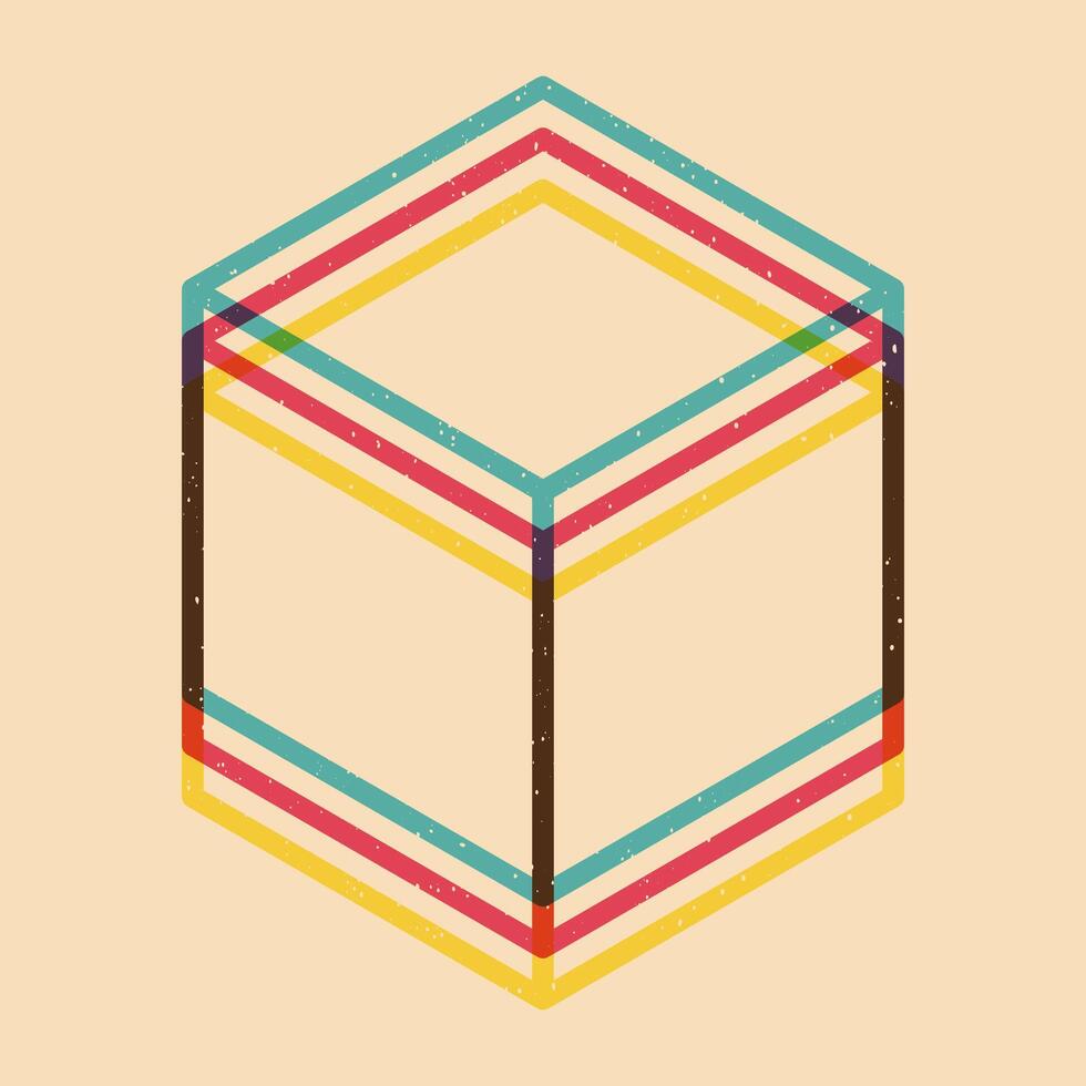 Geometric object with riso print effect. . Graphic element for fabric, textile, clothing, wrapping paper, wallpaper, poster. Graphic element. Perfect For your own decoration or design vector