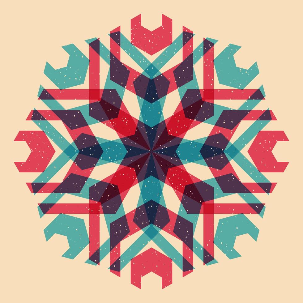 Geometric object with riso print effect. . Graphic element for fabric, textile, clothing, wrapping paper, wallpaper, poster. Graphic element. Perfect For your own decoration or design vector