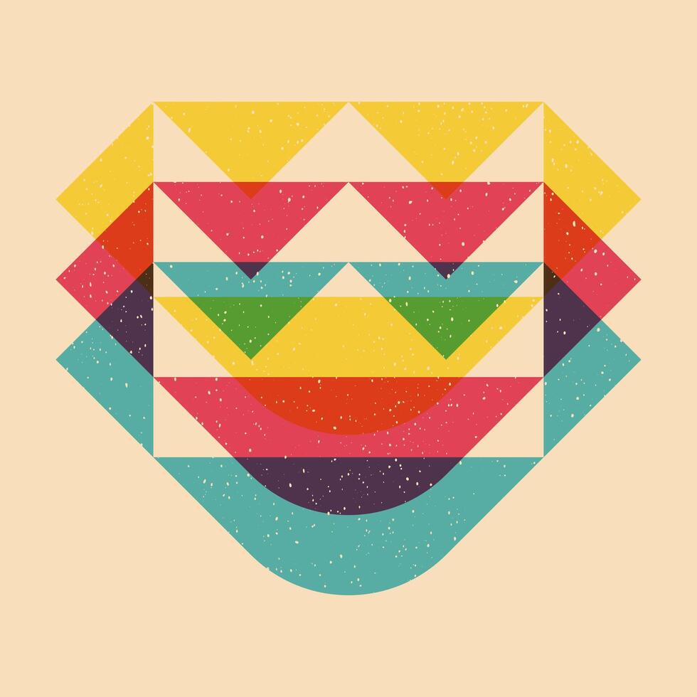 Geometric object with riso print effect. Graphic element for fabric, textile, clothing, wrapping paper, wallpaper, poster. Graphic element. Perfect For your own decoration or design vector