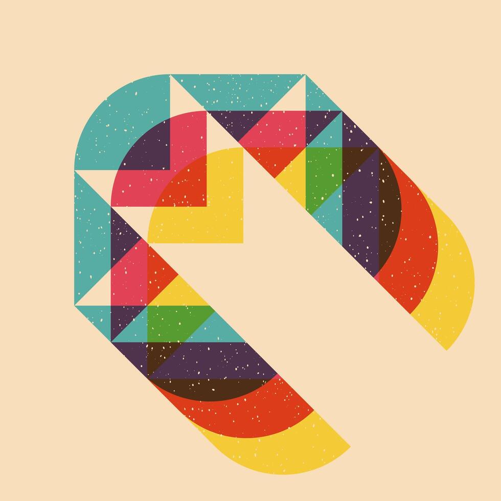Geometric object with riso print effect. Graphic element for fabric, textile, clothing, wrapping paper, wallpaper, poster. Graphic element. Perfect For your own decoration or design vector