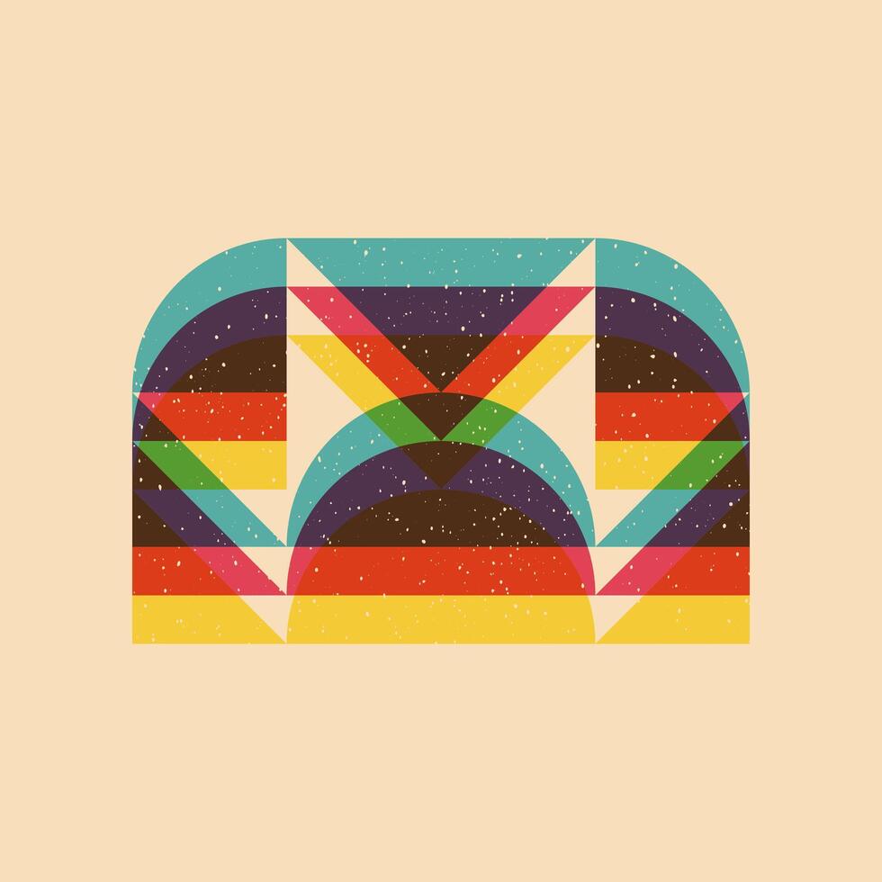 Geometric object with riso print effect. Graphic element for fabric, textile, clothing, wrapping paper, wallpaper, poster. Graphic element. Perfect For your own decoration or design vector