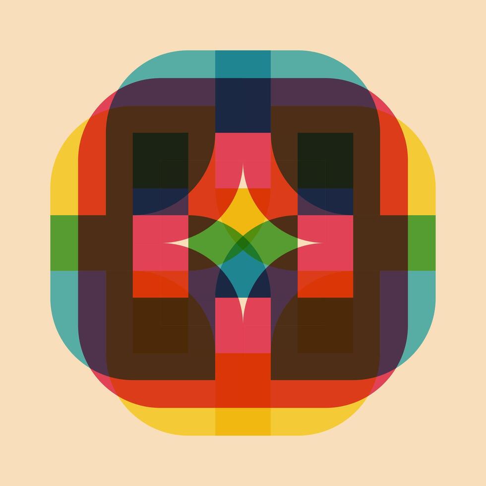 Geometric object with riso print effect. Graphic element for fabric, textile, clothing, wrapping paper, wallpaper, poster. Graphic element. Perfect For your own decoration or design vector