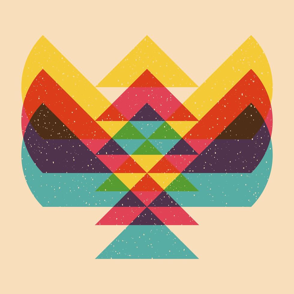 Geometric object with riso print effect. Graphic element for fabric, textile, clothing, wrapping paper, wallpaper, poster. Graphic element. Perfect For your own decoration or design vector