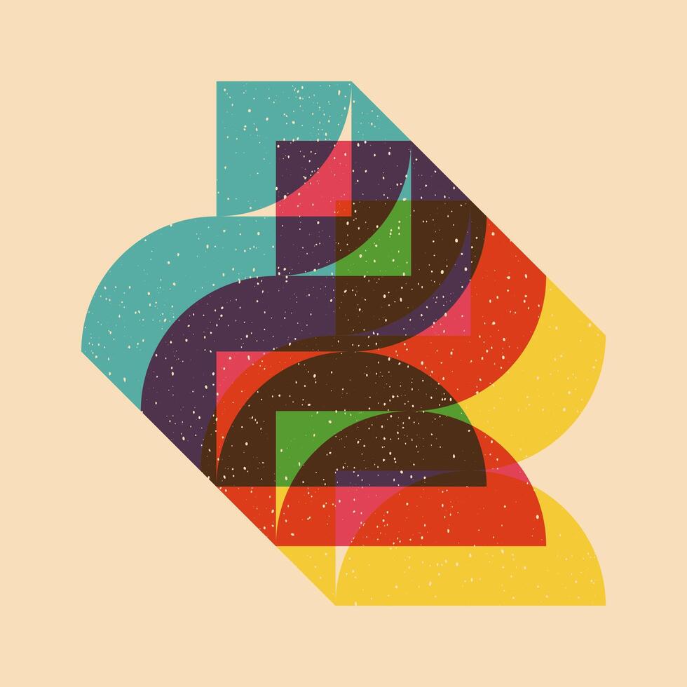 Geometric object with riso print effect. Graphic element for fabric, textile, clothing, wrapping paper, wallpaper, poster. Graphic element. Perfect For your own decoration or design vector