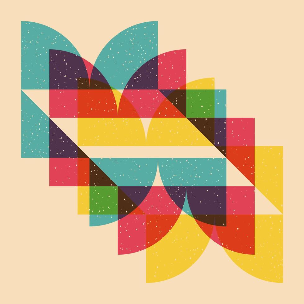Geometric object with riso print effect. Graphic element for fabric, textile, clothing, wrapping paper, wallpaper, poster. Graphic element. Perfect For your own decoration or design vector