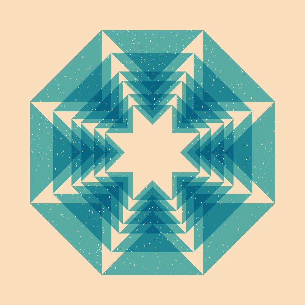 Geometric object with riso print effect. Graphic element for fabric, textile, clothing, wrapping paper, wallpaper, poster. Graphic element. Perfect For your own decoration or design vector