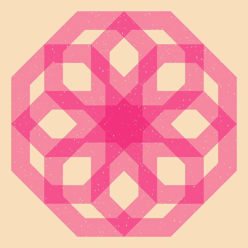 Geometric object with riso print effect. Graphic element for fabric, textile, clothing, wrapping paper, wallpaper, poster. Graphic element. Perfect For your own decoration or design vector