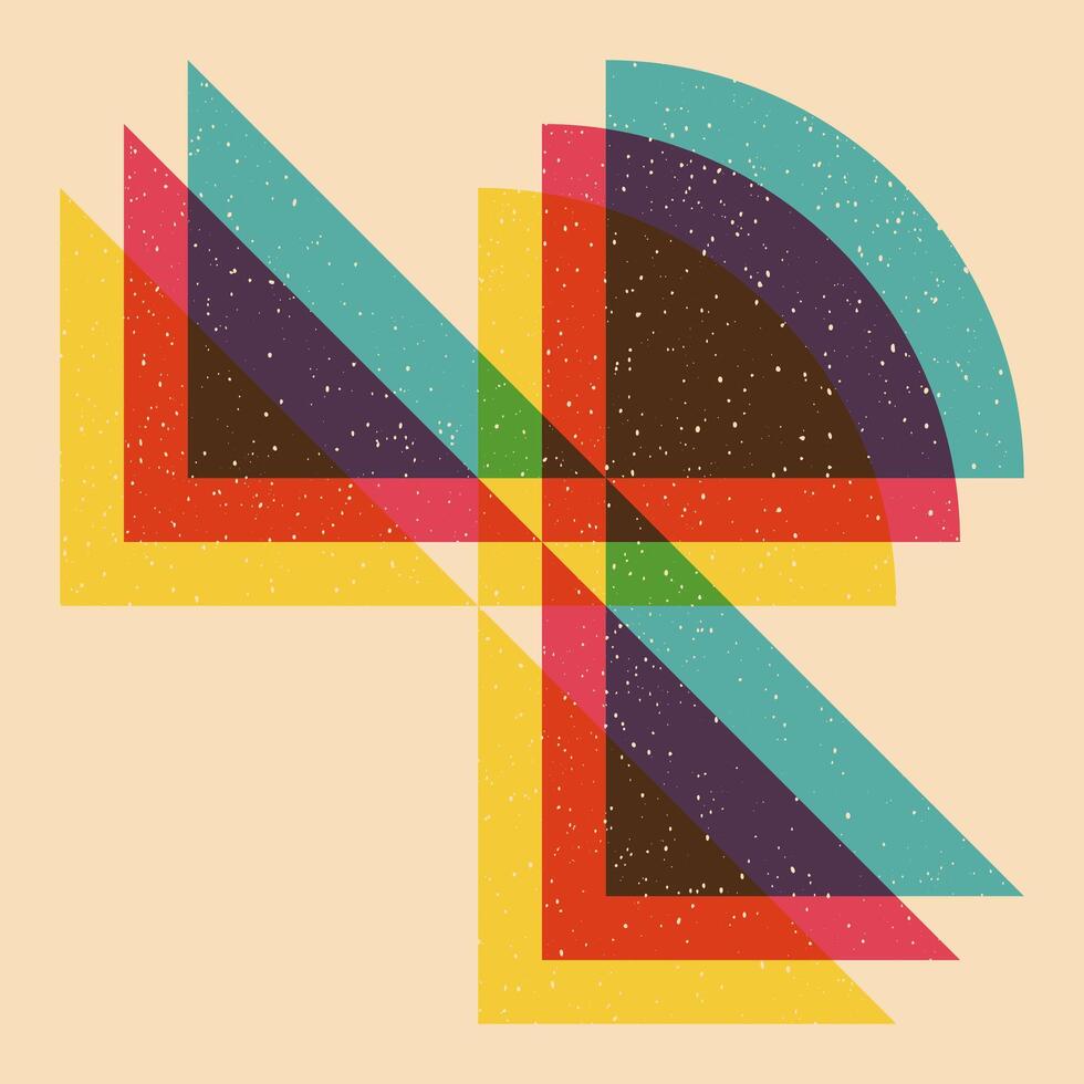 Geometric object with riso print effect. Graphic element for fabric, textile, clothing, wrapping paper, wallpaper, poster. Graphic element. Perfect For your own decoration or design vector