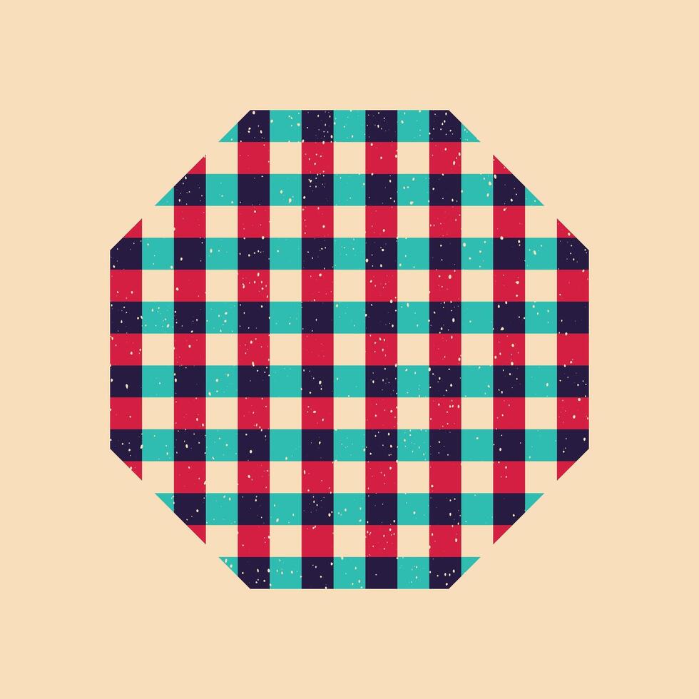 Geometric object with riso print effect. Graphic element for fabric, textile, clothing, wrapping paper, wallpaper, poster. Graphic element. Perfect For your own decoration or design vector