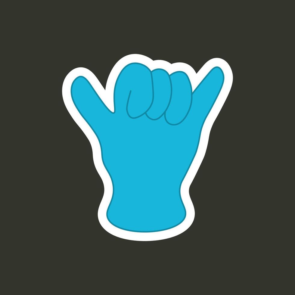 Hand showing gesture. Sticker. Colored flat style. illustration vector