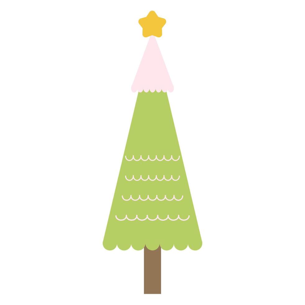 Cute Childis Christmast Tree Clipart, Christmas Tree Doodle vector