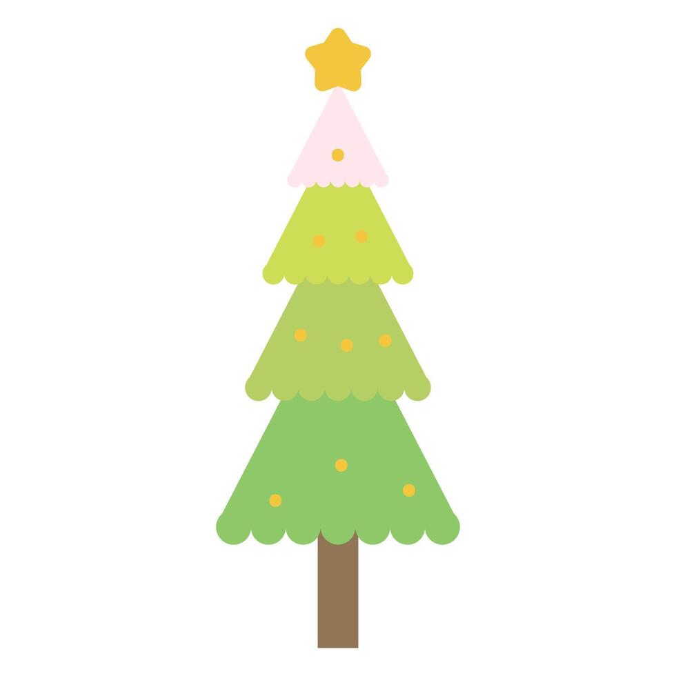 Cute Childis Christmast Tree Clipart, Christmas Tree Doodle vector
