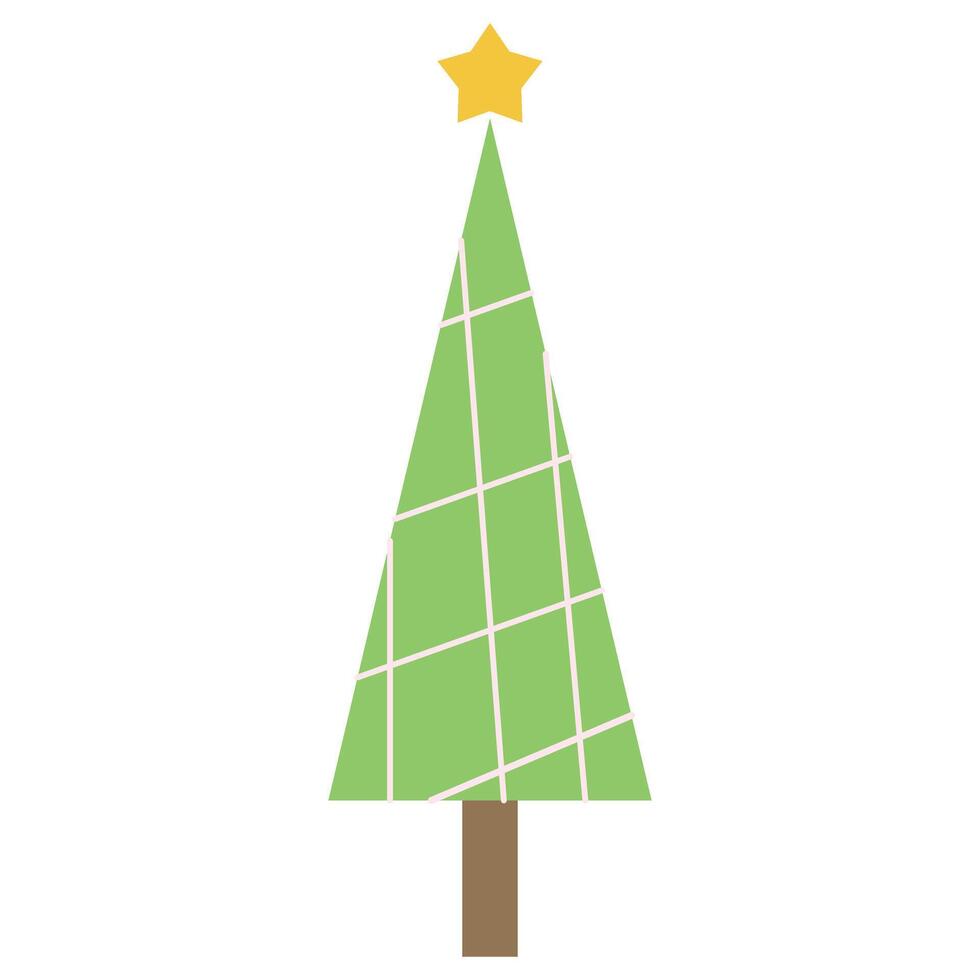 Cute Childis Christmast Tree Clipart, Christmas Tree Doodle vector