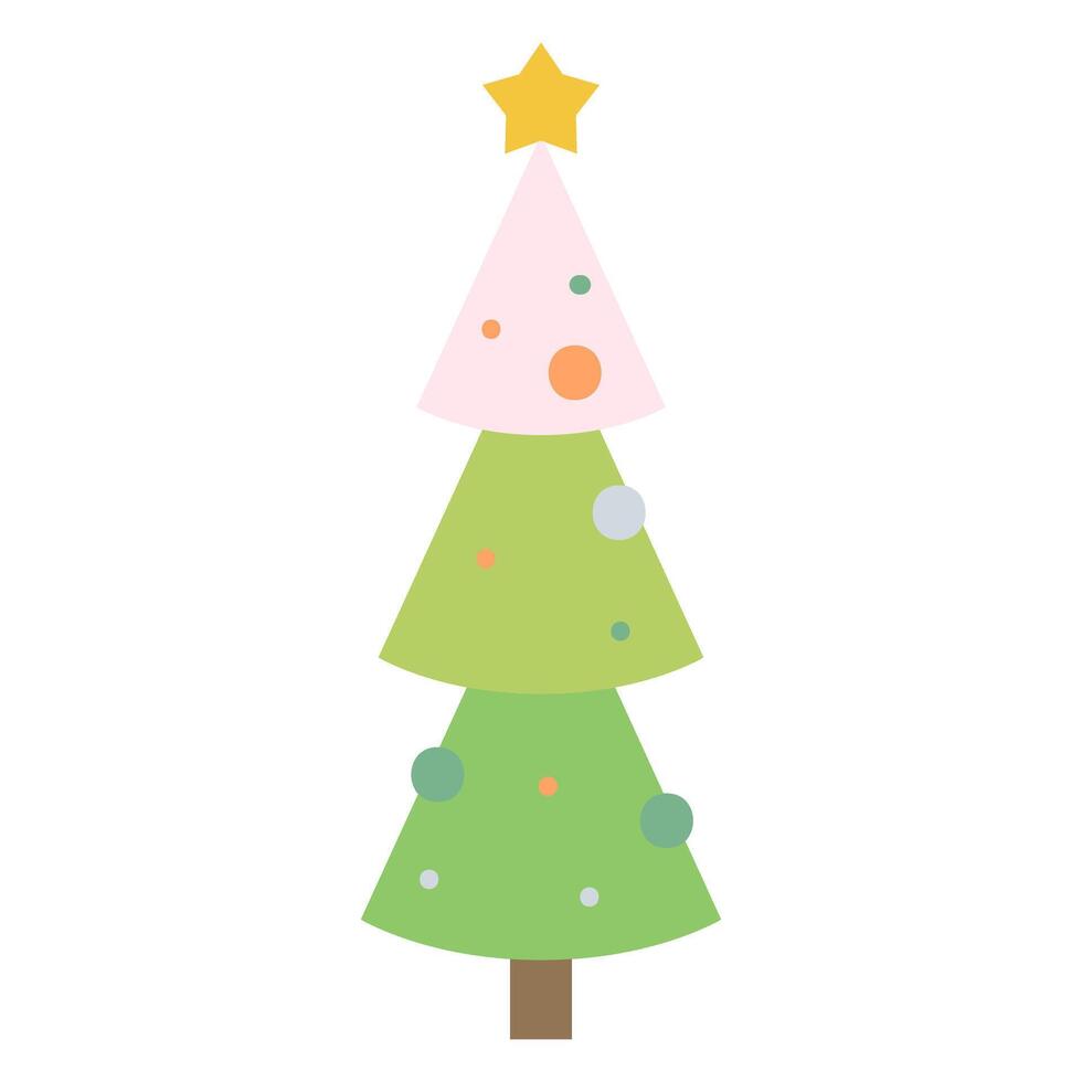 Cute Childis Christmast Tree Clipart, Christmas Tree Doodle vector