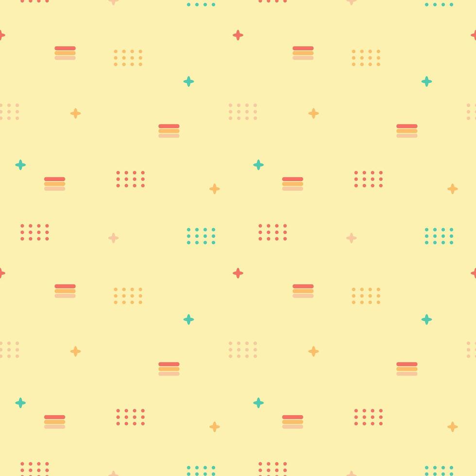 Seamless pattern geometric shapes for child cloth. Different size elements for childish fabric. vector