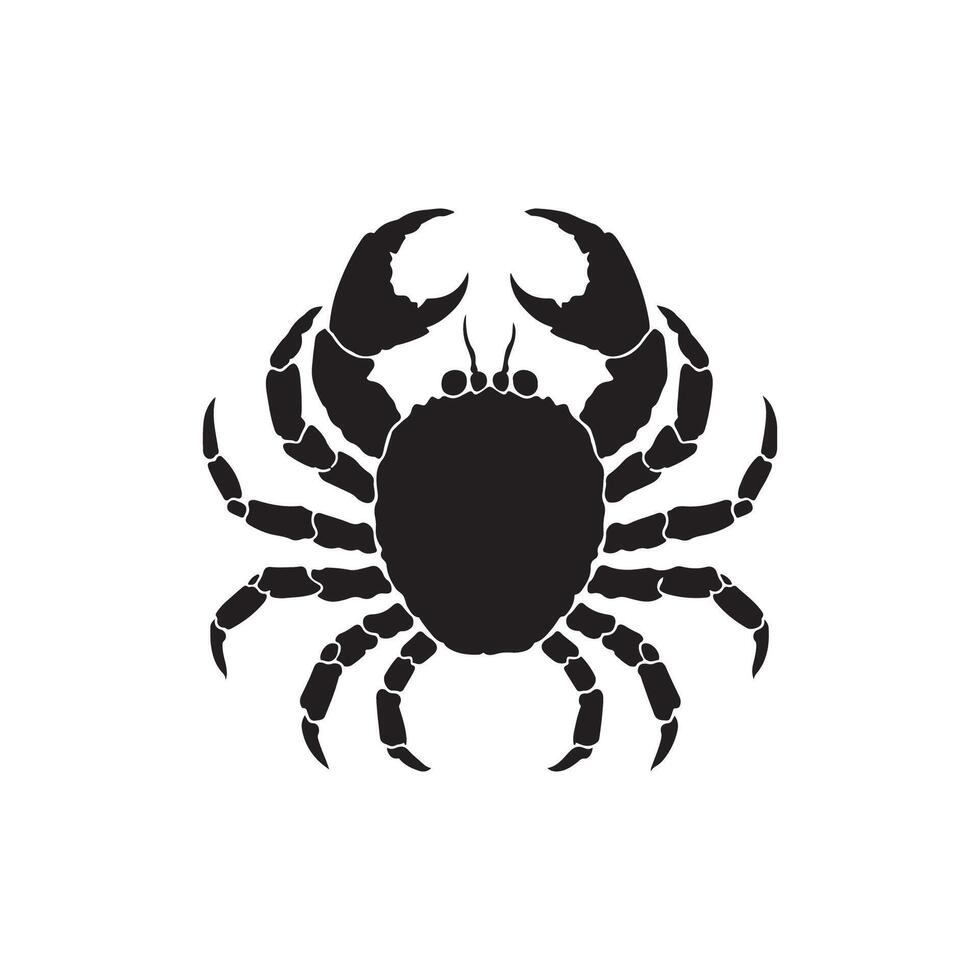Isolated crab on white background. Crab silhouette. vector
