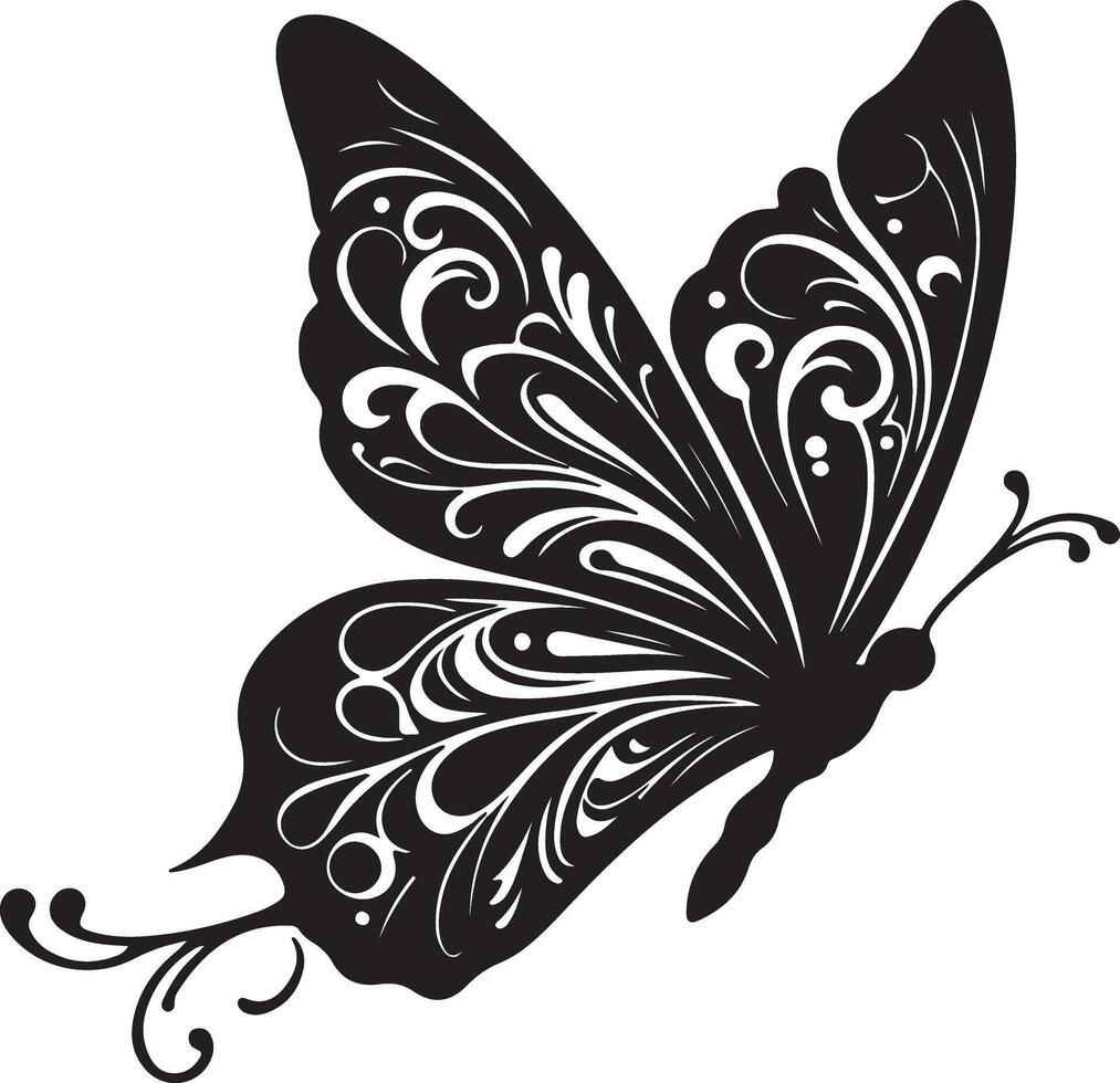 Butterfly silhouette image isolated on white background vector