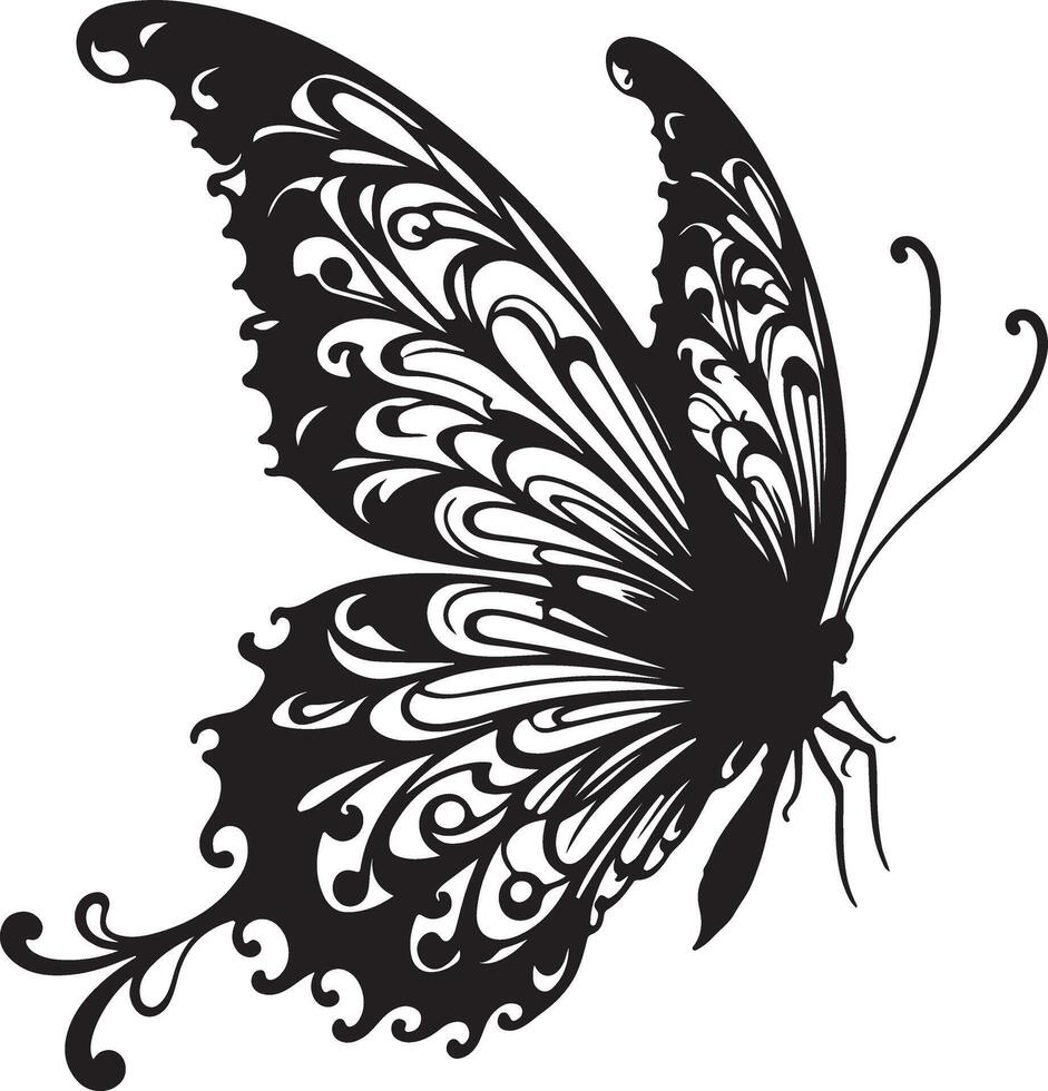 Butterfly silhouette image isolated on white background vector