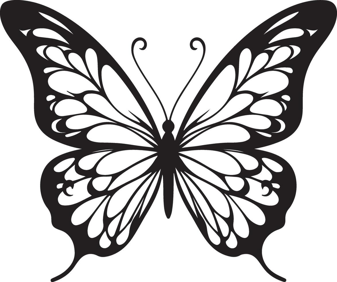 Butterfly silhouette image isolated on white background vector