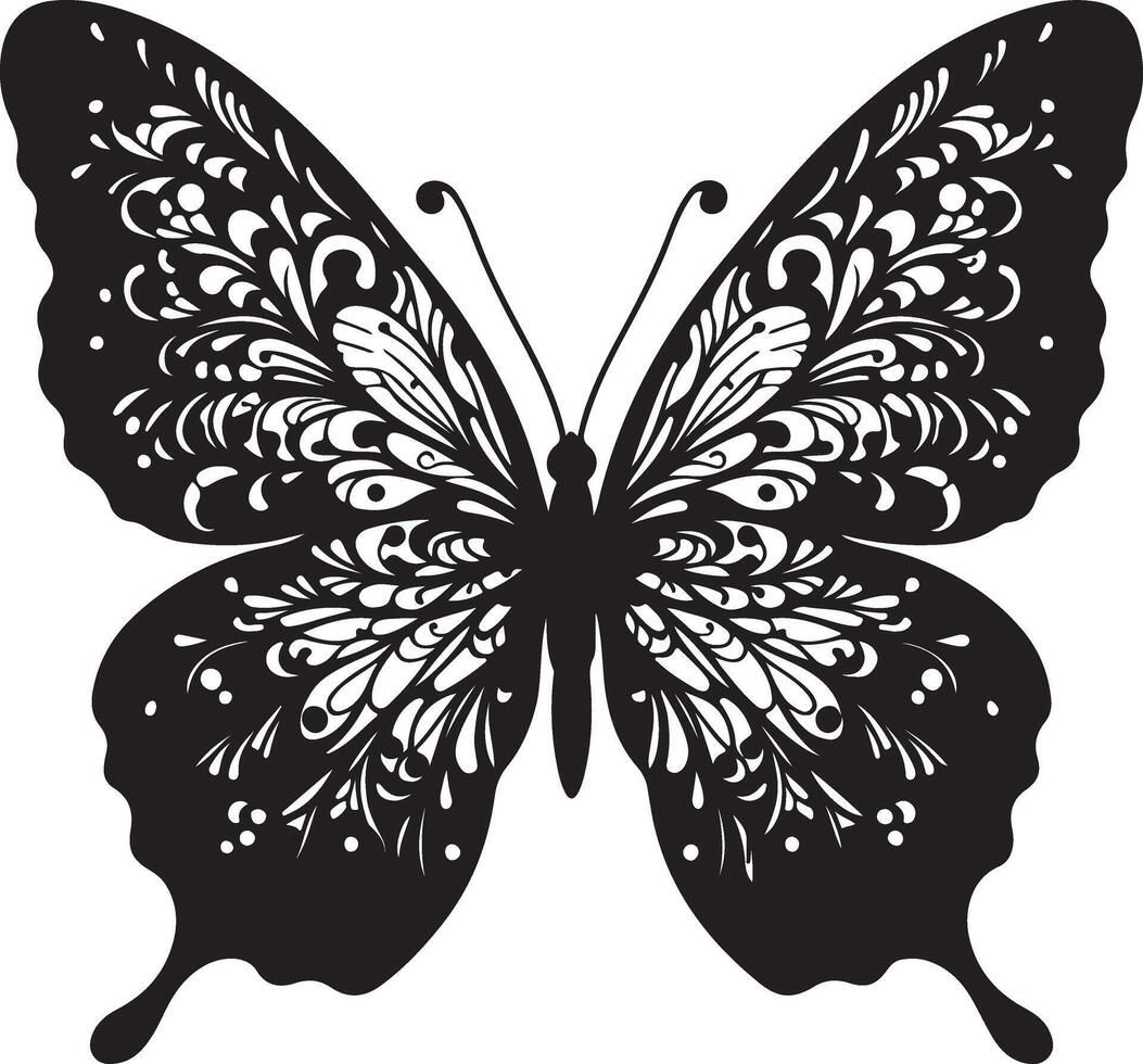 Butterfly silhouette image isolated on white background vector