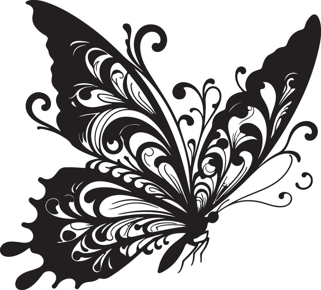 Butterfly silhouette image isolated on white background vector