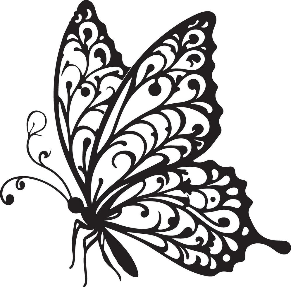 Butterfly silhouette image isolated on white background vector