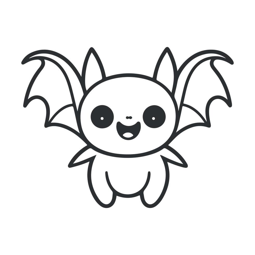 Bat black and white cartoon character design collection. White background. Pets, Animals. vector
