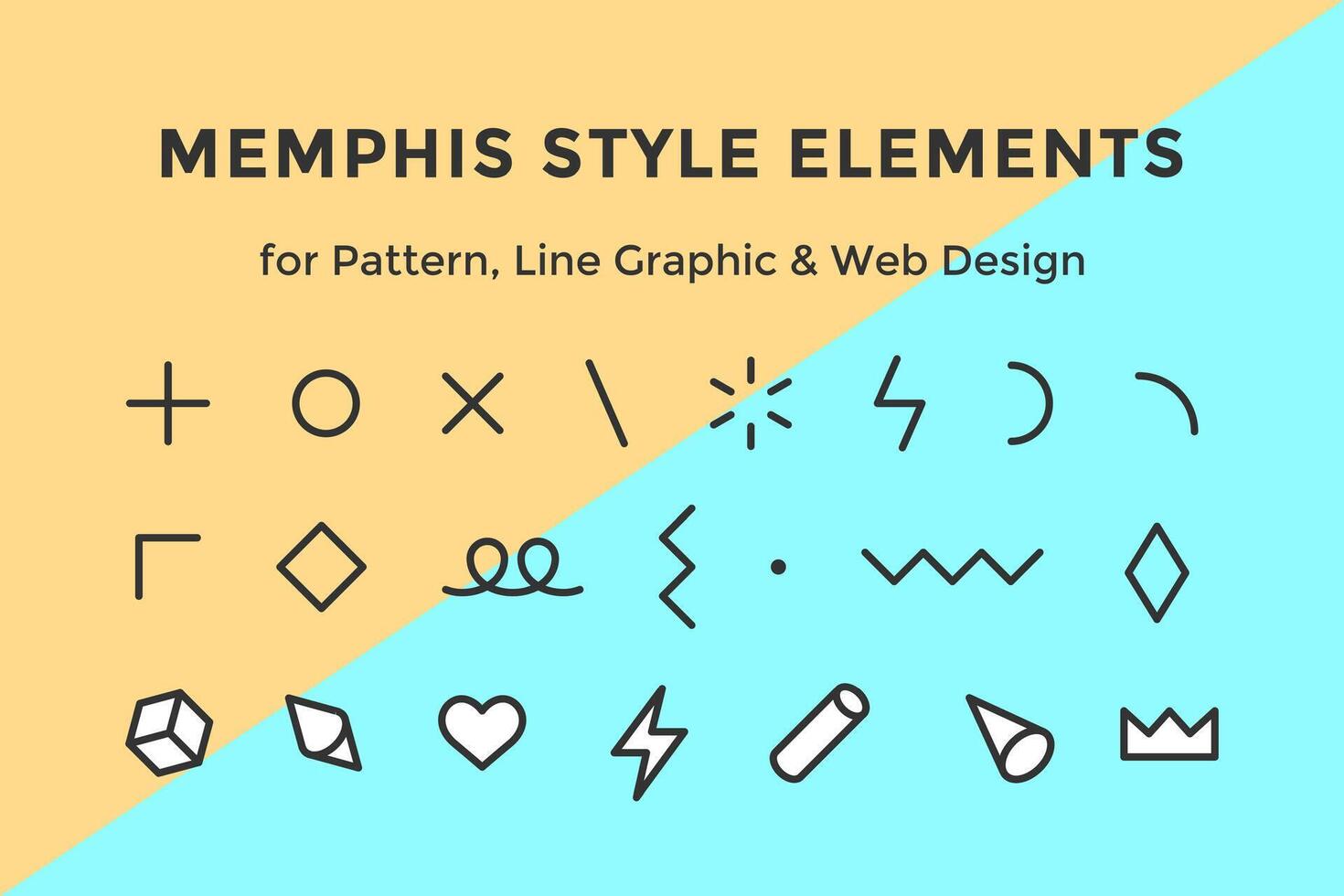 Memphis style elements vector