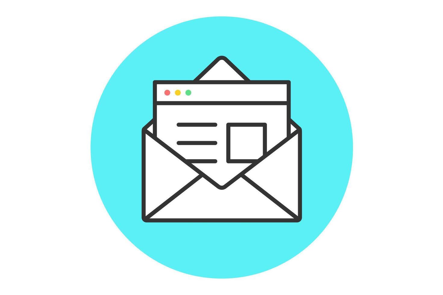 Icon of new open mail envelope vector