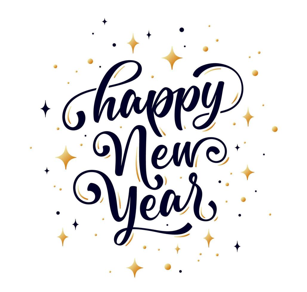 Happy New Year. Lettering text for Happy New Year vector