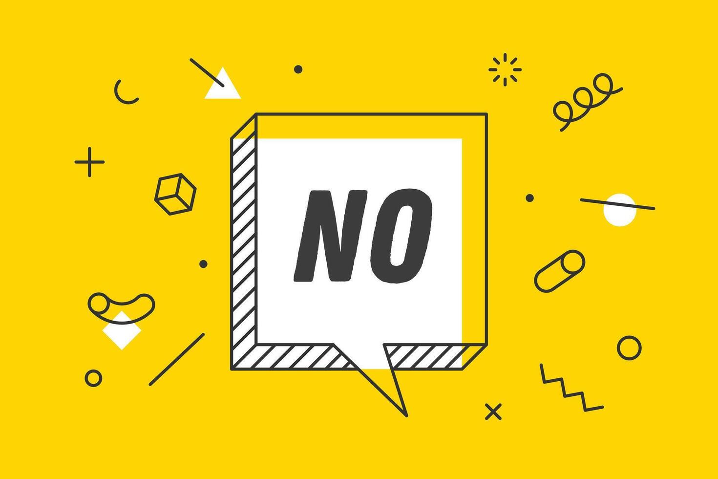 NO. Banner, speech bubble, poster and sticker concept vector