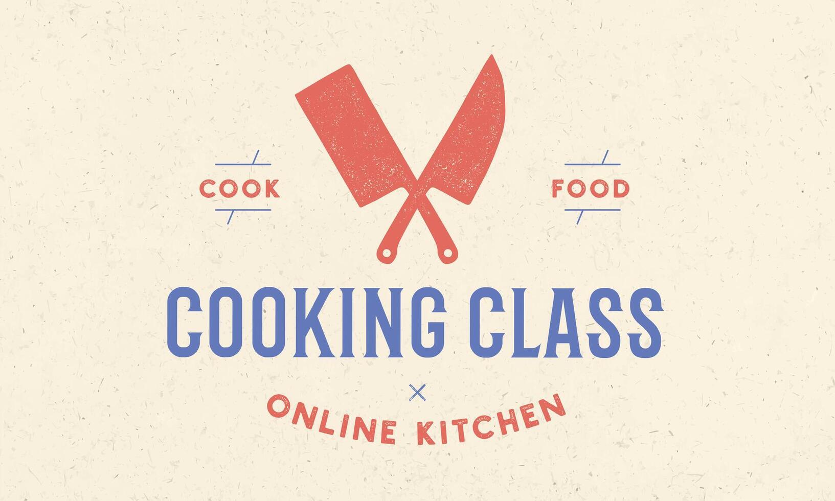 Meat logo. Logo for Cooking school class with icon chef knife vector