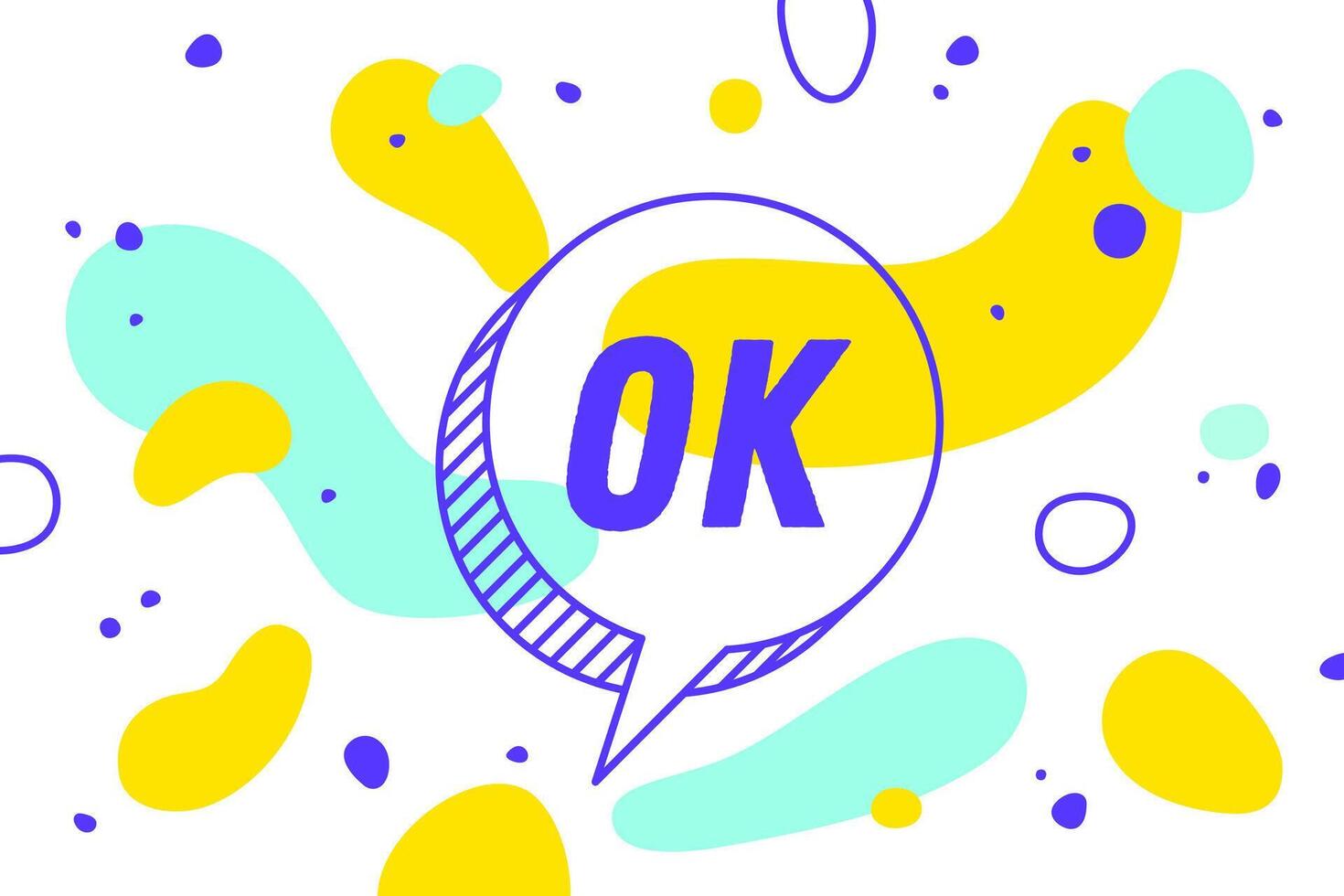 OK. Banner, speech bubble, poster and sticker concept vector