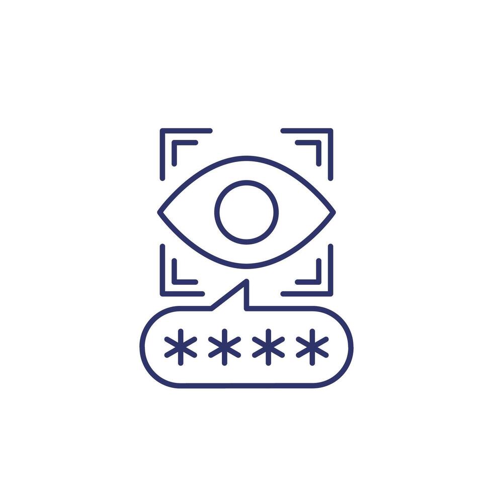 Parental control line icon with a password vector