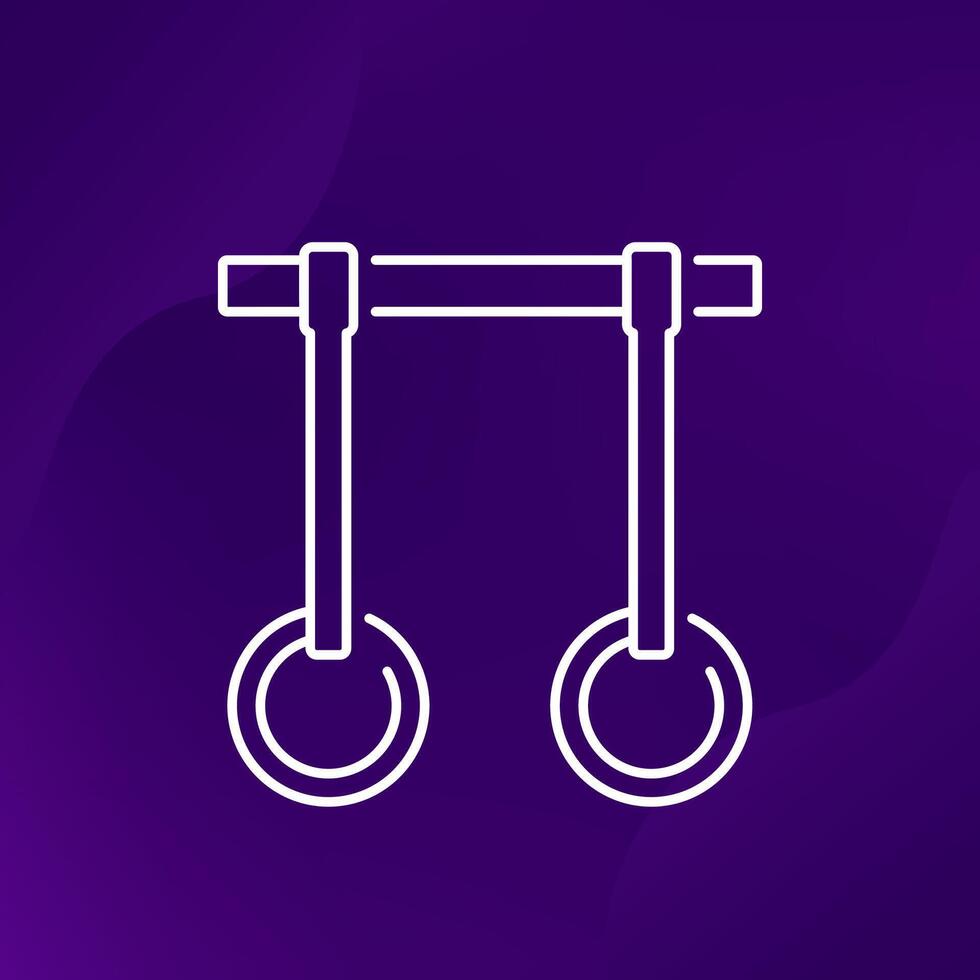 gymnastics rings and a bar icon, line vector