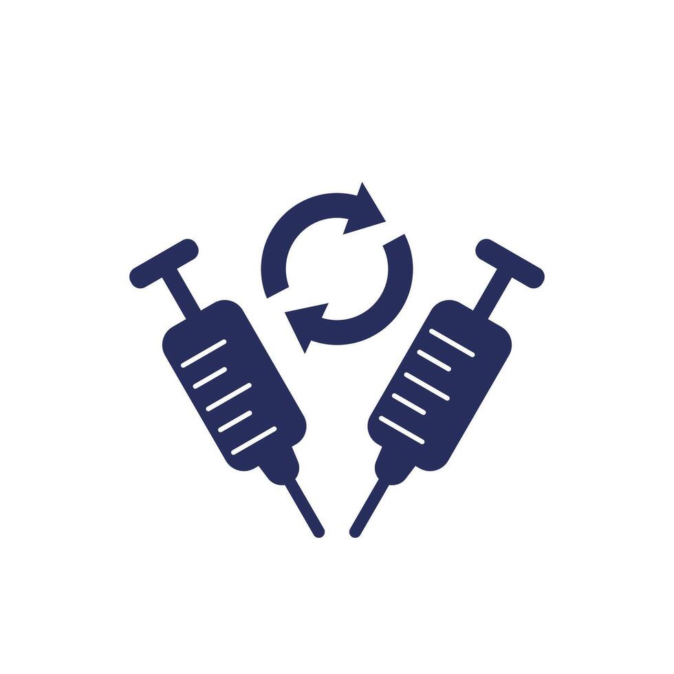 2 doses of vaccine icon on white vector